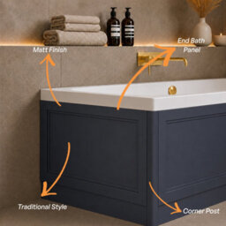 Plum&clay Fairmont Traditional Blue Grey End Bath Panel And Corner Post (W)700mm - thumbnail 5