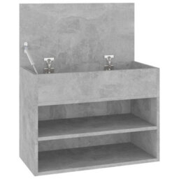 Berkfield Shoe Bench Concrete Grey 60X30X45 Cm Engineered Wood - thumbnail 7