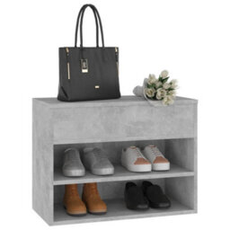 Berkfield Shoe Bench Concrete Grey 60X30X45 Cm Engineered Wood - thumbnail 4