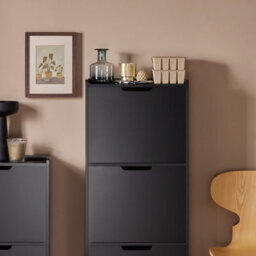 Sobuy Fsr151-H-Sch, Narrow Shoe Rack With 3 Flip Drawers Slim Wooden Shoe Storage Cupboard,black,w50.3Xd19Xh129 - thumbnail 7