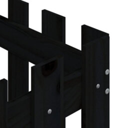 Berkfield Garden Planter With Fence Design Black 60X60X60 Cm Solid Wood Pine - thumbnail 7