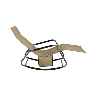 Sobuy Ogs47-Ka, Indoor Outdoor Garden Rocking Sun Lounger Recliner Relaxing Chair With Side Bag,brown,w145Xd57Xh82 - image 1