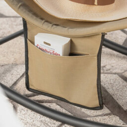 Sobuy Ogs47-Ka, Indoor Outdoor Garden Rocking Sun Lounger Recliner Relaxing Chair With Side Bag,brown,w145Xd57Xh82 - thumbnail 6