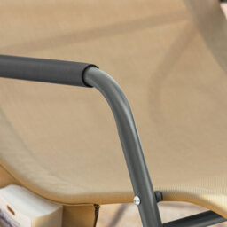 Sobuy Ogs47-Ka, Indoor Outdoor Garden Rocking Sun Lounger Recliner Relaxing Chair With Side Bag,brown,w145Xd57Xh82 - thumbnail 7