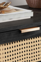 Birlea Pair Of Rattan Bedside Cabinet 2 Drawer Black Sark  Side Table - thumbnail 5