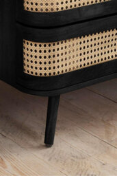 Birlea Pair Of Rattan Bedside Cabinet 2 Drawer Black Sark  Side Table - thumbnail 4