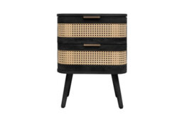 Birlea Pair Of Rattan Bedside Cabinet 2 Drawer Black Sark  Side Table - thumbnail 9