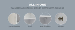 Jd Greta Kitchen Wall Unit 500mm Storage Cabinet With Doors And Shelf 50Cm - Grey Matt - thumbnail 5