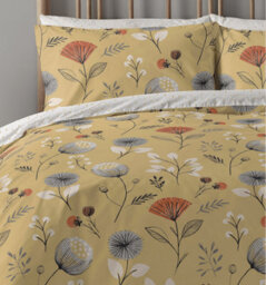 Copenhagen Home Olia Reversible Single Duvet Cover Set With Pillowcases - Ochre - thumbnail 3