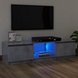 Berkfield Tv Cabinet With Led Lights Concrete Grey 120X30X35.5 Cm - thumbnail 1