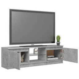 Berkfield Tv Cabinet With Led Lights Concrete Grey 120X30X35.5 Cm - thumbnail 6
