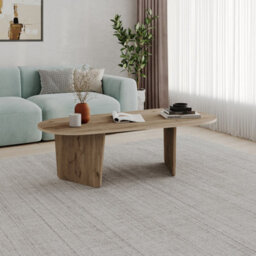 Decortie Ovalis Modern 130Cm Large Oval Coffee Table Scandi Style Natural Oak Living Room Centre Table