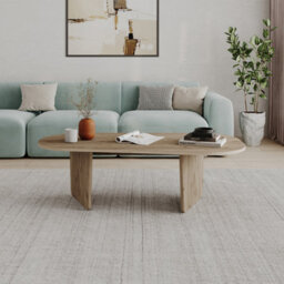 Decortie Ovalis Modern 130Cm Large Oval Coffee Table Scandi Style Natural Oak Living Room Centre Table - thumbnail 5