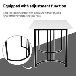 Btm Kitchen Dining Table 140X80Cm With Metal Frame Marble Look Adjustable Feet In White Or Black - thumbnail 4