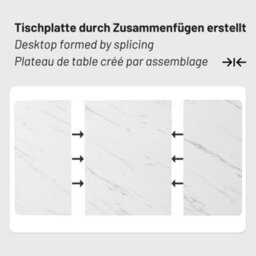 Btm Kitchen Dining Table 140X80Cm With Metal Frame Marble Look Adjustable Feet In White Or Black - thumbnail 5