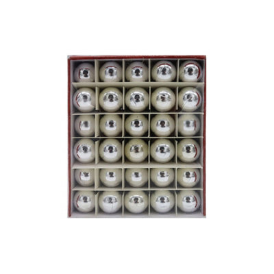 30Pack Mini Christmas Baubles Tree Decoration (3Cm) - Silver - image 1