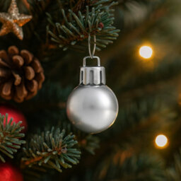 30Pack Mini Christmas Baubles Tree Decoration (3Cm) - Silver - thumbnail 2