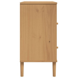 Berkfield Modern Sideboard Senja Rattan Look Brown 80X40X80 Cm Solid Wood Pine - thumbnail 7