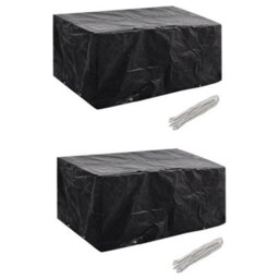 Walplus Outdoor Garden Furniture Covers 2Pcs 4 Person Poly Rattan 180X140Cm - thumbnail 1