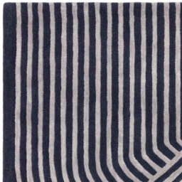 Blue Teal Handmade Modern Striped Wool 12-14mm Thick Stain-Resistant Rug For Bedroom, Living, Dining Room-200Cm X 300Cm - thumbnail 2