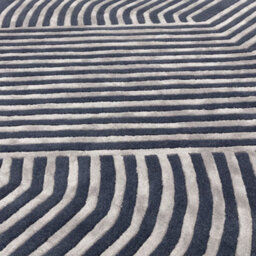 Blue Teal Handmade Modern Striped Wool 12-14mm Thick Stain-Resistant Rug For Bedroom, Living, Dining Room-200Cm X 300Cm - thumbnail 4