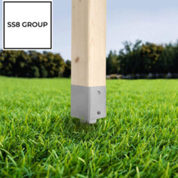 "SS8 Fence Post Support 121mm X 121mm / 900mm (4.7"" X 4.7"")  Pack Of: 1  Spike Holder Metal Drive In Stakes Rust Resistant Bracket" - thumbnail 4