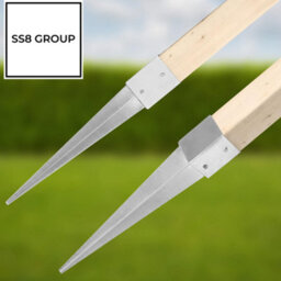 "SS8 Fence Post Support 121mm X 121mm / 900mm (4.7"" X 4.7"")  Pack Of: 1  Spike Holder Metal Drive In Stakes Rust Resistant Bracket" - thumbnail 6