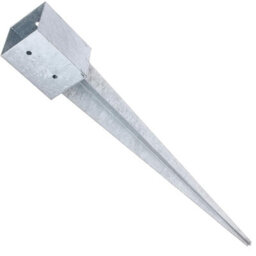 "SS8 Fence Post Support 121mm X 121mm / 900mm (4.7"" X 4.7"")  Pack Of: 1  Spike Holder Metal Drive In Stakes Rust Resistant Bracket"
