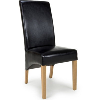 Home Luxe Interiors Kenton Set Of 2 Black Bonded Leather Dining Chairs - image 1
