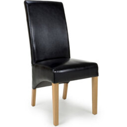 Home Luxe Interiors Kenton Set Of 2 Black Bonded Leather Dining Chairs - thumbnail 1