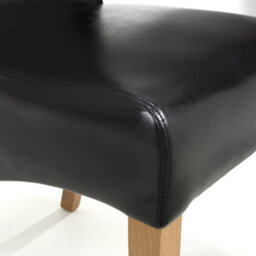 Home Luxe Interiors Kenton Set Of 2 Black Bonded Leather Dining Chairs - thumbnail 5