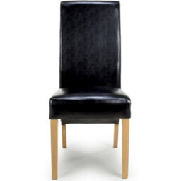 Home Luxe Interiors Kenton Set Of 2 Black Bonded Leather Dining Chairs - thumbnail 3
