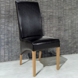 Home Luxe Interiors Kenton Set Of 2 Black Bonded Leather Dining Chairs - thumbnail 2