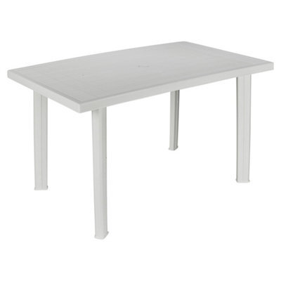 Large Rectangular Plastic Outdoor Dining Table Garden Patio Furniture - image 1