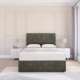 "Sloomy 4Ft6  Highbury Divan Bed Base Pewter Dumfries ,2 Drawers & 54"" Floor Standing Headboard - Double" - thumbnail 2
