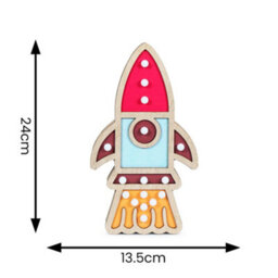 Valuelights Kids Battery Powered Wooden Rocket Wall Or Table Lamp - thumbnail 7