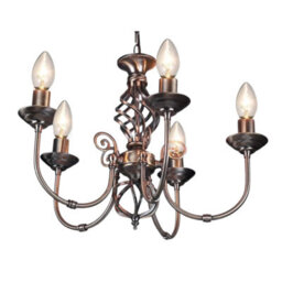 5 Arm Barley Twist Chandelier Ceiling Light - Black Or Antique Brass - thumbnail 3