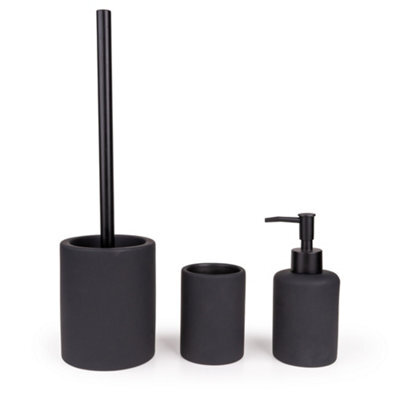 Candlelight Black Ceramic Bathroom Accessory Set - image 1