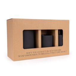 Candlelight Black Ceramic Bathroom Accessory Set - thumbnail 3