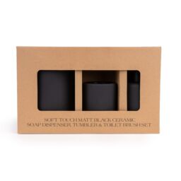 Candlelight Black Ceramic Bathroom Accessory Set - thumbnail 2