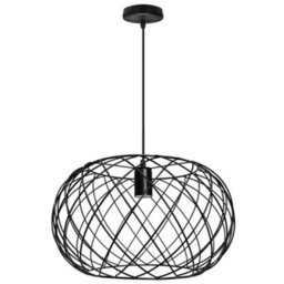 Long Life Lamps Company Black Metal Industrial Ceiling Wire Cage Globe Pendant Light M0183 With 4W G95 Led - thumbnail 5
