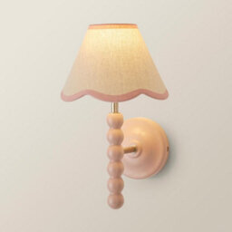 Valuelights Bobbin Pink Wall Light With Trim Scallop Shade - thumbnail 3