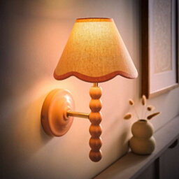 Valuelights Bobbin Pink Wall Light With Trim Scallop Shade - thumbnail 2
