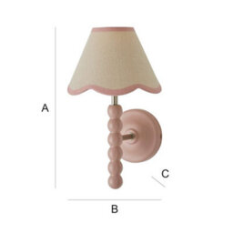 Valuelights Bobbin Pink Wall Light With Trim Scallop Shade - thumbnail 9