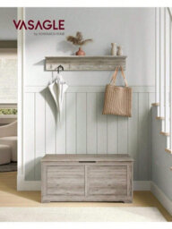 Songmics Vasagle Storage Chest, Storage Bench, Blanket Box With 2 Safety Hinges, Shoe Storage Bench, Farmhouse Style - thumbnail 1