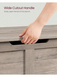 Songmics Vasagle Storage Chest, Storage Bench, Blanket Box With 2 Safety Hinges, Shoe Storage Bench, Farmhouse Style - thumbnail 5