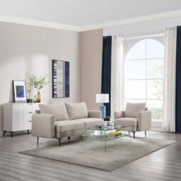 More4Homes Sofia 1+3 Seater Fabric Sofa Set Beige
