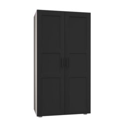 Atomia Contemporary Matt Black Tall Double Wardrobe (H)1875mm (W)1000mm (D)580mm - thumbnail 3