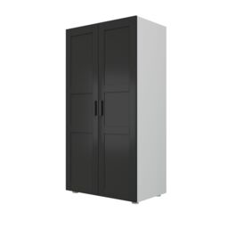 Atomia Contemporary Matt Black Tall Double Wardrobe (H)1875mm (W)1000mm (D)580mm - thumbnail 2