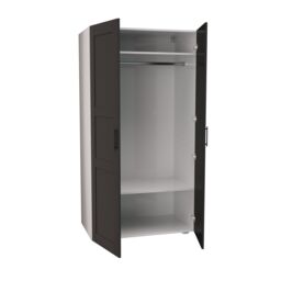 Atomia Contemporary Matt Black Tall Double Wardrobe (H)1875mm (W)1000mm (D)580mm - thumbnail 4